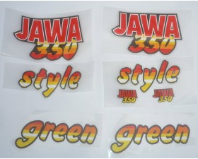 SAMOLEPKY SADA NA KAPOTÁŽ --- JAWA 350 GREEN STYLE